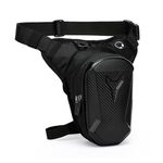 STHIRA® Motorcycle Waist Drop Leg Bag -Waterproof Hard Shell Storage Bag Double Layer Zippered Waist