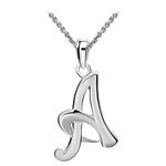 Sea of Ice Initial Alphabet Letters from A-Z Personalized and Custom Name Pendant Necklace - Sterling Silver necklace 18 Inch - Necklaces for Everyday Wear