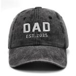 LAMCEPLU New Dad Gifts, Dad Hats for Men, First Time Dad Gifts, Dad Est 2025, Dad to be Gifts, Grey, One Size-Large