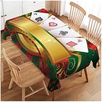 Swono Poker Table Cloth Gambling Playing Cards Game Casino Print Rectangle Tablecloth Picnic Table Cover BBQ Table Cloths Polyester for Kitchen Party Dinner 50x72 Inch