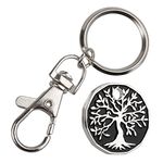 Harts 1 unit New Shape £1 coin Trolley Tokens Keyrings Supermarket Locker (Tree of Life)