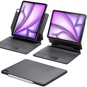 ESR iPad Air 13 Inch Case Keyboard (M3/M2, 2025/2024), Easy-Set Magnetic Stand, Portrait/Landscape Mode, Removable Case with Multi-Touch Trackpad, Rebound 360 Series, Black