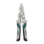 Gopendra 9-in-1 Multifunctional Stainless Steel Wire Plier Cutting Multi-Purpose Electrical Stripping Tool Wire Stripper & Crimping Tool for Electrician (Multi color, wire striper pattern-A)