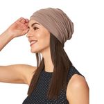 SAKUCHI Chemo Silky Soft Slouchy Snood Bamboo Cap Beanie for Women Cancer Hair Loss Turban Hat Chemo Headwear Women, Champaign, One Size