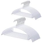 Nature Smile 20 Pack Non-Slip Suit Hanger,Coat Jacket Hangers,Sweater Hangers,PVC-Coating Metal Hangers for Pants,Shawls,Belts,Bras - Dimple & Crease Free T-Shirt Hangers,White Color…