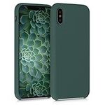 kwmobile Case Compatible with Apple iPhone X Case - TPU Silicone Phone Cover with Soft Finish - Blue Green