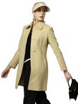 CHKOKKO Winter Wear Single Breasted Long Coat for Women LemonMelange 3XL