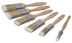 Hamilton Prestige Synthetic Paint Brush Set | 6 Brush Set | Vapour Box Compatible | 1", 1.5". 2", Brown