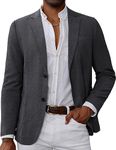 GRACE KARIN Men's Casual Blazer Suit Jackets 2 Button Lightweight Sport Coats, Grey, Large