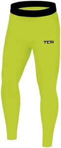 TCA Men's SuperThermal Compression Armour Base Layer Thermal Under Tights - Lime Punch, Small