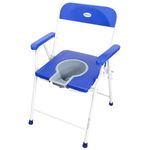 Xumo100 Premium Foldable Commode Chair by MEXPLE | Toilet Chair for Old Age People | Weight Handling Capacity Upto 100kg | Toilet Seat for Adults, Disabled & Pregnant Woman