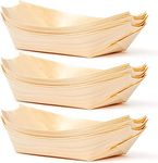 Somani Disposable Pinewood Serving Boat Trays (6 inches) (Pack of 100)