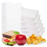 DURO 4# White Paper Lunch Bags 500 count - Bulk Disposable Paper Sacks, SOS Paper Bags, Snacks Bag, Treat Bags, White Crafting Bags - 5.00 x3.12 x 9.75 Inches.