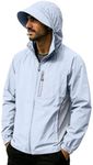 Fishing Hoodies for Men - Sun Protection Jacket Men Lightweight Full Zip Up Hoodie Jacket Breathable Sports Jackets Outwear with Multi Pockets - Outdoor Hiking,Fishing,Camping,Travel,Golf Beach