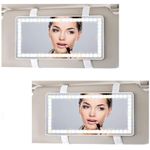 Feisate Car Visor Mirror with Led Lights, Car Mirror Light Rechargeable Makeup Mirror with 3 Light Modes, Car Visor Vanity Mirror for Car Truck SUV (2 Pack White)