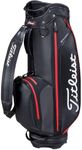 TITLEIST TB23CTPSA-006 BKBKRD Caddy Bag, Elite Performance 5 Stay Dry Caddy Bag, Black/Black/Red