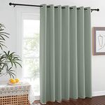 NICETOWN Blackout Sage Green Curtain for Sliding Glass Door - Grommet Thermal Insulated Patio Door Drape Room Darkening Sound Dampening for French Door (W100 x L84, 1 Piece)