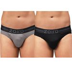 Zoiro Modal Cotton Soft Men's Brief (Pack of 2) | Grey + Black