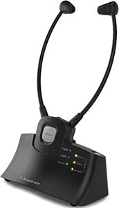 Avantree HT381 RF Digitale Cuffie Senza Fili la TV con Controllo del Volume Sn/Ds, Auricolari Wireless dal Volume Ottimizzato per Anziani, Modalità per i Rumori Ambientali, Batteria Sostituibile