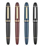 4 PCS Jinhao X159 Fountain Pen Series Set, Size Fine Nib Calligraphy Writing Pen with Ink Converter(Black/Wine Red/Dark Blue/Black Silver Clip)
