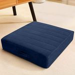 MeMoreCool Square Floor Pillow Seating for Adults Kids, Large Meditation Cushion Floor Pillow with Thick Foam & Soft Tufted Cover, Washable Big Pillow Seat Floor Cushion for Sitting Yoga 24" Navy