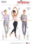 Simplicity US8424A Misses' Sewing Pattern Knit Leggings, Size XXS-XS-S-M-L-XL-XXL