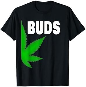 Couples Matching Best Buds BFF Marijuana Leaf Weed Gift T-Shirt