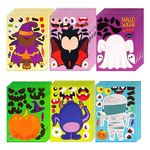 36 Sheets Halloween Craft Stickers Party Favor Game Stickers DIY Make Your Own Face for Halloween Kids Toddlers Trick or Treat Pumpkin Ghost Zombie Monster Stickers (36Pcs-A)