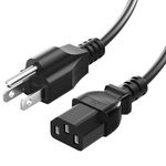 3 Prong Computer Power Cord, 6FT AC Power Cable Replacement for Dell, HP, Compaq, Samsung, LG, Gateway, AOC, BenQ, Acer, Asus, ViewSonic Monitor Power Cable, 1 Pack