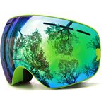 Kids Ski Goggles, Juli Snow Snowboard Goggles for Youth Junior Girls Boys OTG Anti-Fog（Green）