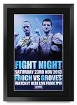 HWC Trading FR A3 Froch vs Groves 1 Gifts Printed Signed Autograph Poster for Boxing Memorabilia Fans - A3 Framed