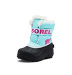 SOREL Youth Unisex Little Children's Snow Commander Boots - Ocean Surf, Cactus Pink - Size 7