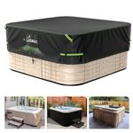 UIRWAY Hot Tub Cover with Air Vent, 91" L x 91" W x 20" H Outdoor Spa Cover Waterproof, Heavy Duty Protector Cover with Reflective Strips