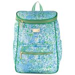 Lilly Pulitzer Insulted Backpack Cooler Large Capacity, Green Portable Soft Cooler Bag for Picnics, Beach, Pool, Hiking, Dandy Lions