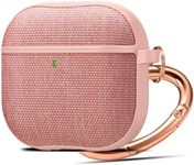 Spigen Urban Fit Designed for AirPods 4 Case and AirPods 4 with Active Noise Cancellation Case (2024) Premium Fabric Case Cover with Key Chain - Rose Gold
