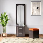 Interio by Godrej Zurina Particle Board Dressing Table with Stool (1-Year Warranty, Wenge, Knock Down)