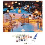 HASTHIP DIY Oil Painting, 40 * 50CM Paint by Numbers Kits, Painting Kit for Adults and Kids, Unframed Printed Canvas for Home Wall Decor (Not Include Frame) Black