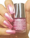 DeBelle Gel Nail Polish Roselin Fiesta (Metallic Rose Pink Nail Paint)|Non UV - Gel Finish |Chip Resistant | Seaweed Enriched Formula| Long Lasting|Cruelty and Toxic Free| 8ml