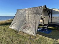 PEAKTOW 8' X 15'3" RV Camper Awning Shade Screen with Zipper for 16ft Awning Black Mesh Sunshade Provides UV Protection and Privacy with Complete Kits
