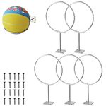 5Pcs Wall Mounted Ball Holders Display Racks, Stainless Steel Sports Ball Rack for Exercise Ball Basketball Football Volleyball