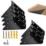 Shelf Brackets Invisible Triangle Wall Brackets Hidden Wall Shelf Brackets Wall Mounting, Floating Shelf Brackets for Warehouse Shelf, Bookshelf, Kitchen Shelves (Black 8 Pack)