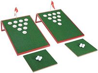 SPRAWL Golf Pong Cornhole Set Exciting Golf Chipping Game Chip Shot Game with 2 Target Boards 8 Golf Balls for Tailgate Beach Backyard Man Cave