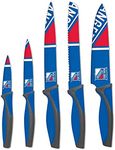 The Sports Vault 7005 NHL Licensed New York Rangers 5-Piece Kitchen Knife Set, One Size, Blue