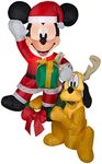 Gemmy Christmas Airblown Inflatable Hanging Mickey and Pluto Disney, 5 ft Tall, Multicolored