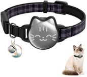 AirTag Cat Collar Breakaway, Reflective Cat Collar Compatible with Apple AirTag 1st & 2nd Gen, Hidden Holder with Bell, Lightweight Water-Resistant Strap for Cats, AirTag Not Included