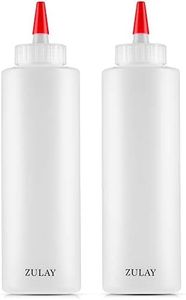 Zulay Kitchen 2 Pack Squeeze Bottles - 17oz Plastic Squeeze Bottles For Sauces - Condiment Squeeze Bottles With Wide Mouth - Squeeze Bottles For Liquids - Sauce Bottle with Small Pointed Nozzle