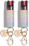 BLINGSTING Pepper Spray for Women - Maximum Strength OC Self Defense Spray - 12 ft Range - UV Marking Dye for Police ID - Safety Lock - Rainbow