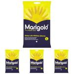 Marigold Unisex El Gloves-large-1 Pair Extra Life Kitchen Gloves Large, Yellow, L (Pack of 4) (Packaging may vary)