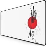 TITANWOLF - XXL Mouse Mat - Mouse Pad 900 x 400 x 3mm –Speed Gaming Mouse Pad - Extra Large - Table Mat Large Size - improved Precision and Speed – Design Japan Ink Swords