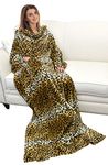 Catalonia Wearable Blanket with Sleeves and Pocket,Cozy Soft Fleece Mink Micro Plush Wrap Throws Blanket Robe for Women and Men 73” x 51”